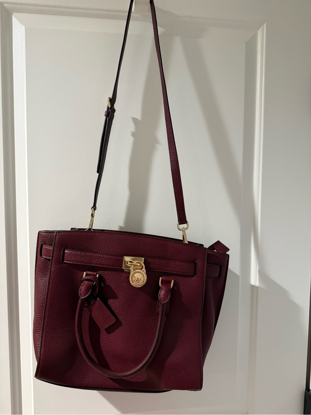 Michael Kors Burgundy Leather Hamilton Satchel NWOT